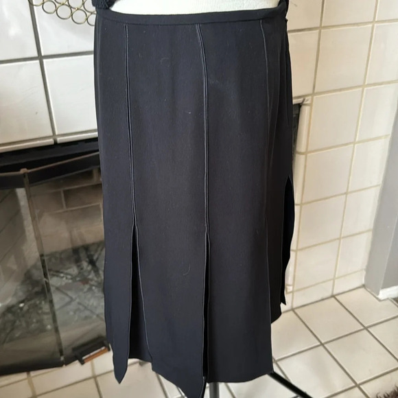 RARE. Armani NWT silk blend split panel skirt NWT size 6 black - Picture 8 of 14